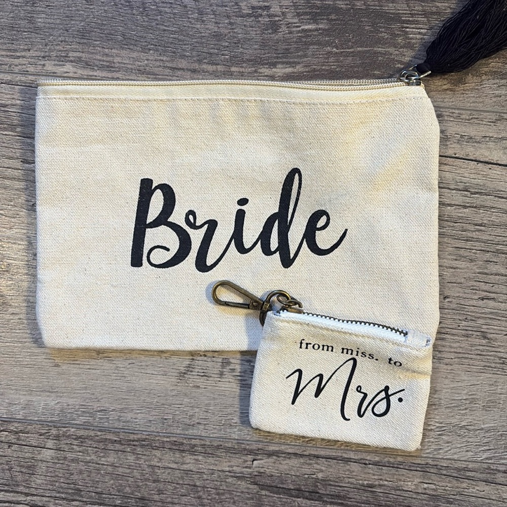BRIDE & Miss to Mrs zipper pouches